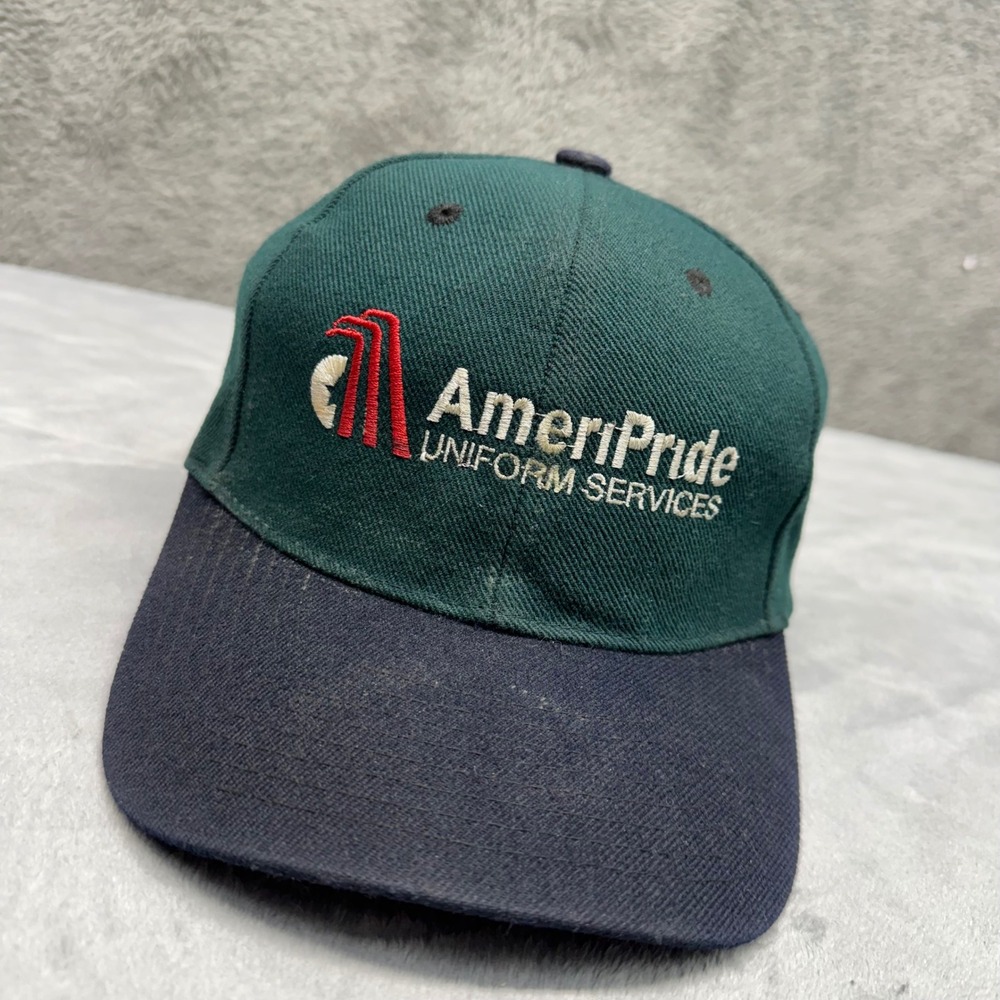 AmeriPride Uniform Services Hat Baseball Cap Green Navy Adjustable OSFM